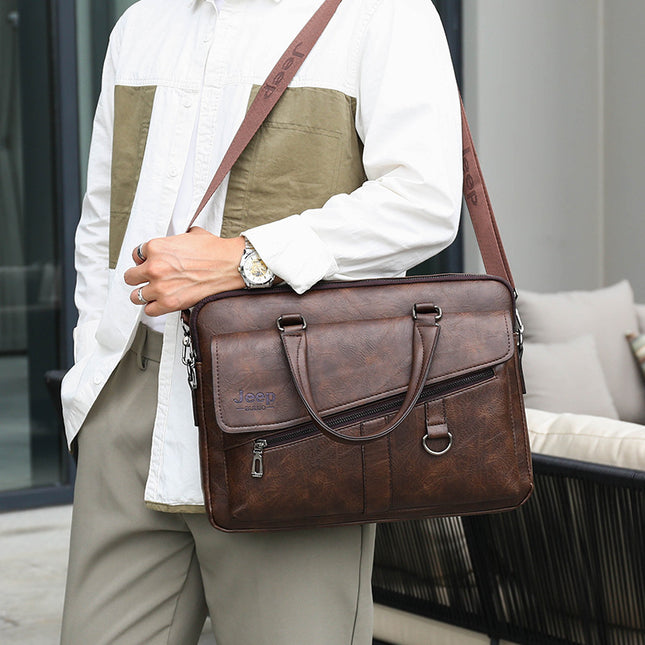 Large Capacity Computer Bag | Shoulder Bag, Synthetic Leather