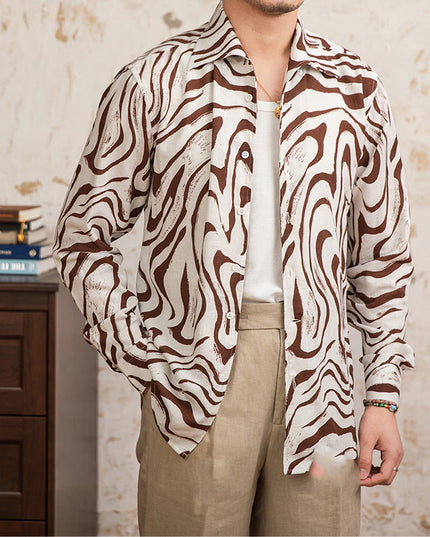 Linen Blended Breathable Draping Bow Tie Shirt