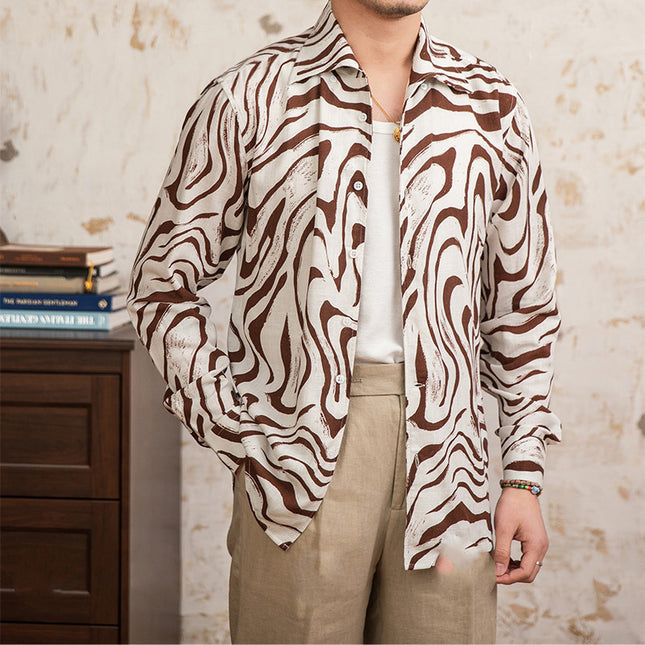 Linen Blended Breathable Draping Bow Tie Shirt