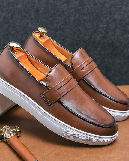 Plus Size Board Shoes Male Business Casual Leather Shoes