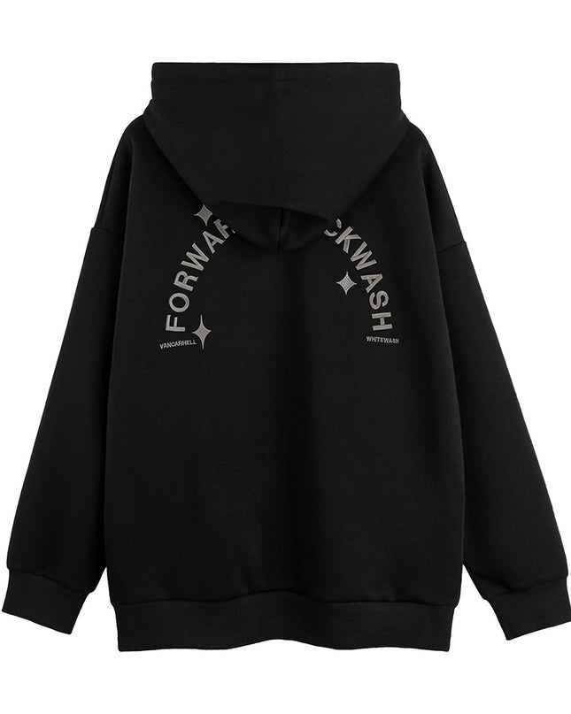 Hot Drilling Letter Loose Sweatshirt Men's European And American