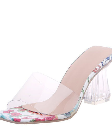Ladies Slippers PVC High Heels Summer