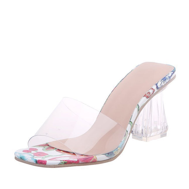 Ladies Slippers PVC High Heels Summer