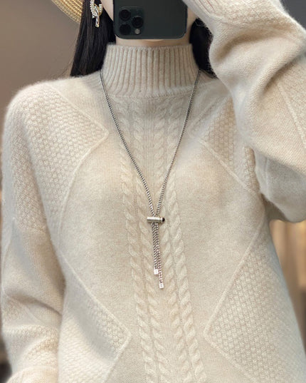 Half-high Collar Women's Short Cashmere Sweater