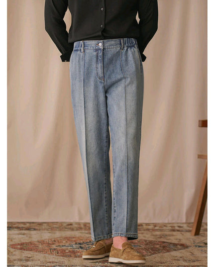 British Business Elastic Waist Cropped Pants