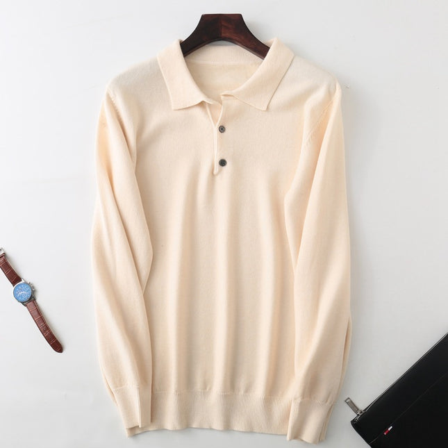 Men's Clothing Polo Collar Pullover Bottoming Shirt