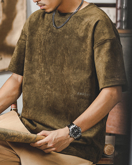 Retro Washed T-shirt Heavy Short-sleeved Shirt Men