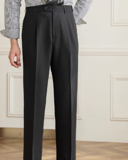Retro Elastic Waist Non-ironing Naples Mid-high Waist Suit Pants