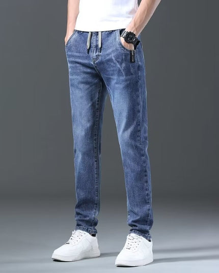 Jeans Men's Straight Loose Elastic All-matching Long Pants