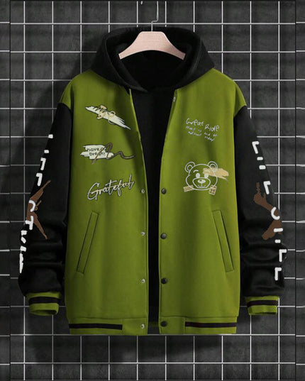 Men's Baseball Uniforms Coat American High Street Pu Baggy Casual Jacket