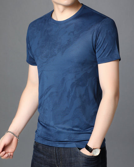 Men's Round Neck Mercerized Cotton Short Sleeves