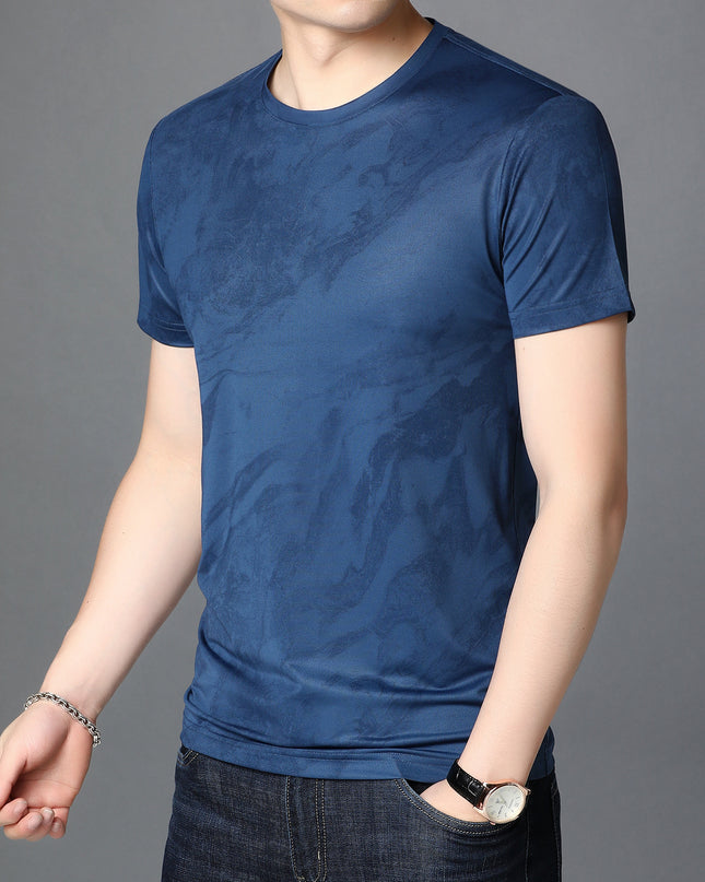 Men's Round Neck Mercerized Cotton Short Sleeves