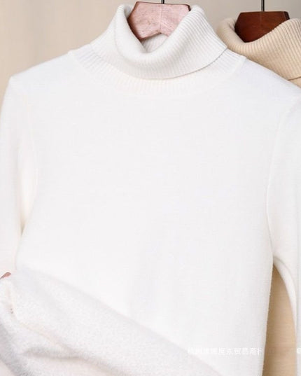 Fleece-lined Thick Turtleneck Sweater Women