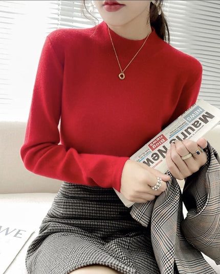 Inner Knitted Bottoming Shirt Slim Fit Slimming Long Sleeves Versatile Western Style Top