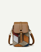 Blue Brown Irregular Stitching