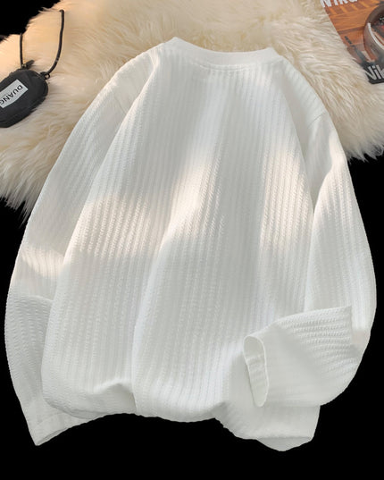 Autumn And Winter White Texture Sense Long Sleeve T-shirt Loose