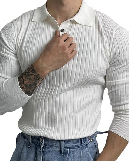 Slim-fit Long-sleeved Polo Shirt Retro Loose Half Zipper Sweater