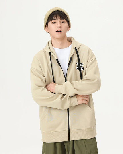 Heavy Embroidery Hooded Cardigan Coat