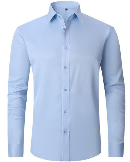 Plus Size Full Elastic Force Shirt Men's Long Sleeve