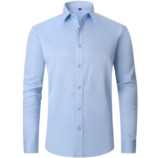 Plus Size Full Elastic Force Shirt Men's Long Sleeve