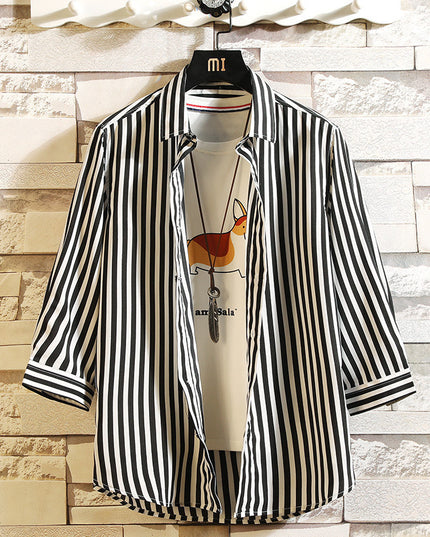 Summer Men's Three-quarter Sleeve Casual Shirt Jacket