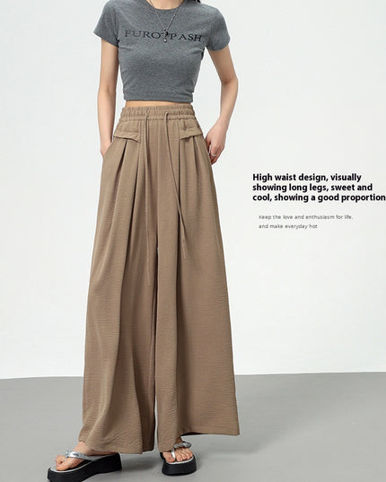 Texture Ice Silk Wide-leg Pants