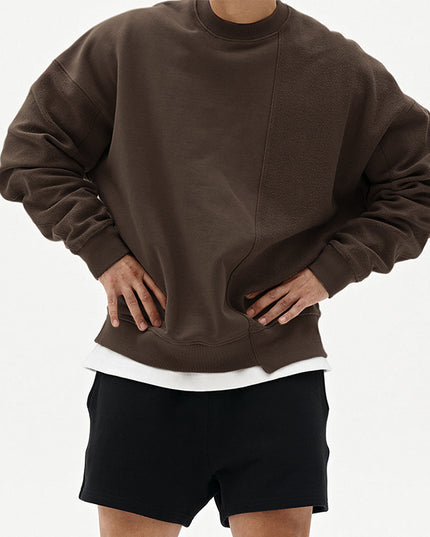 Solid Color Round Neck Sweater Korean Style Fashion Brand Loose