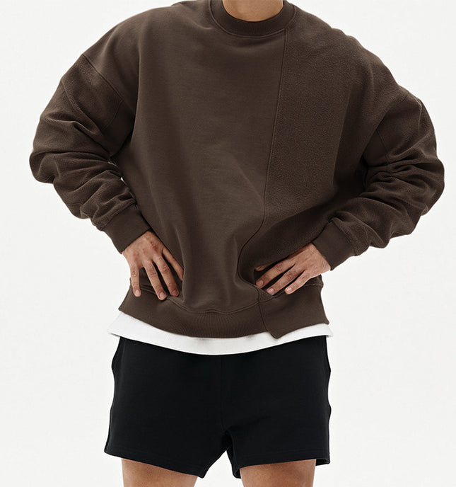 Solid Color Round Neck Sweater Korean Style Fashion Brand Loose