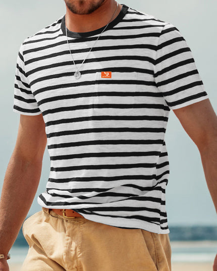 Striped Men's Short Sleeved T-shirt For Summer Casual Wear
