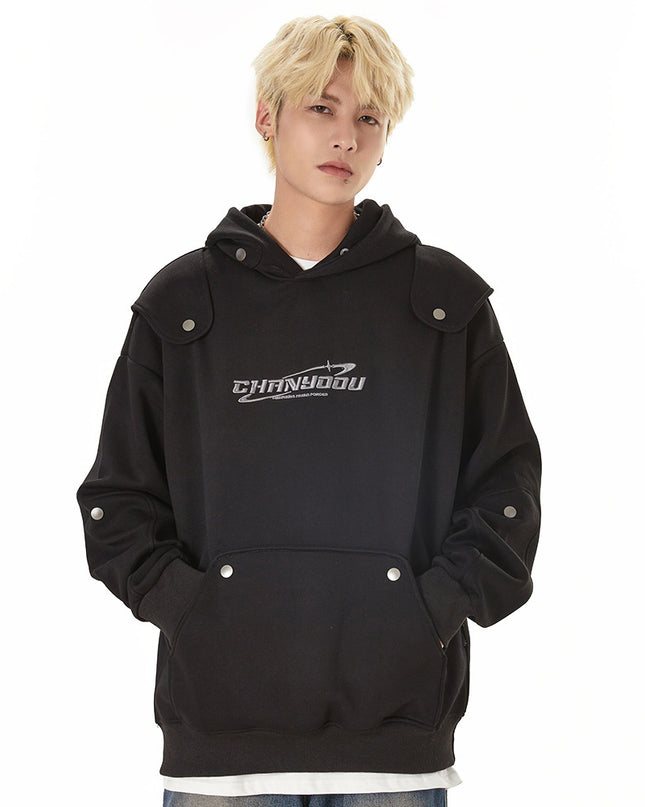 Men's Loose Pullover Personality Printed Hoodie