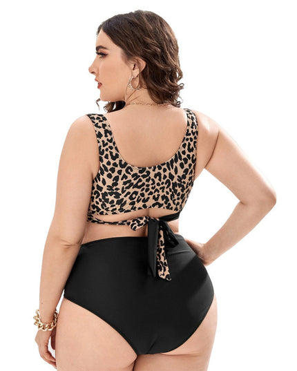 Bikini Split Push Up Chest Cross Two Tone