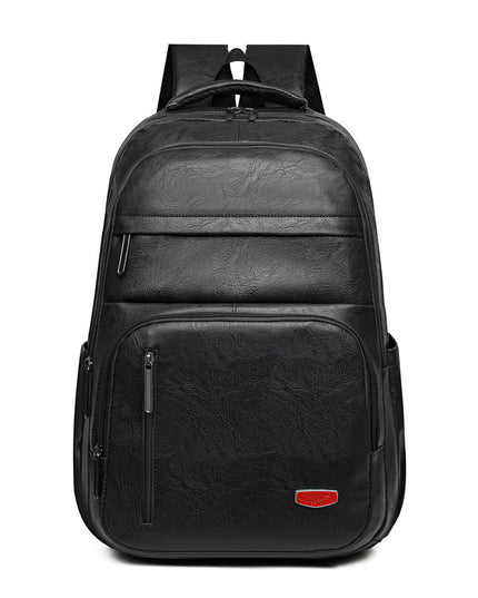 PU Soft Leather Backpack Large Capacity Men