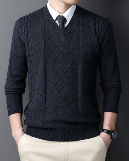 Chicken Collar Pullover Knitting Bottoming Shirt Men's Casual Sweater