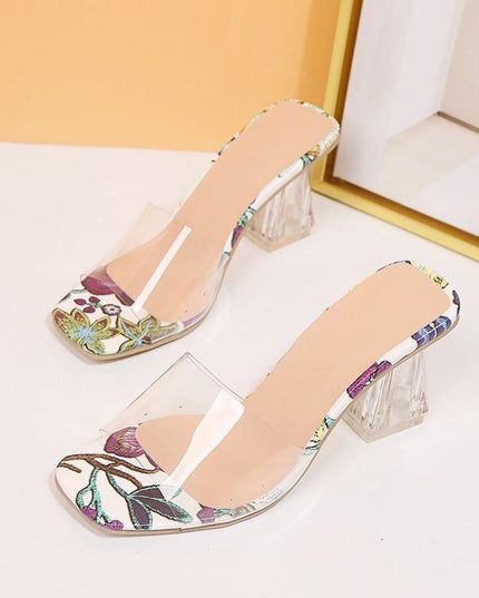 Ladies Slippers PVC High Heels Summer