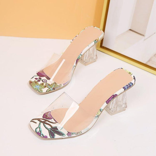 Ladies Slippers PVC High Heels Summer