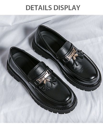 Men's Shoes British Style Black Leather Shoes