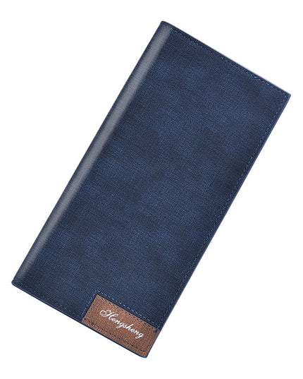 Men's Long Wallet Fashion Button Bag Thin Style