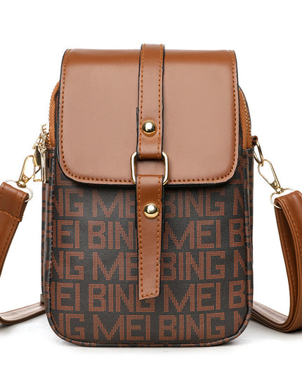 Soft Leather Retro Printed Mini Crossbody Bag