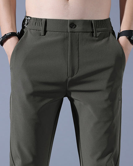 Summer Thin Ice Silk Men's Simple Smooth Stretch Casual Pants