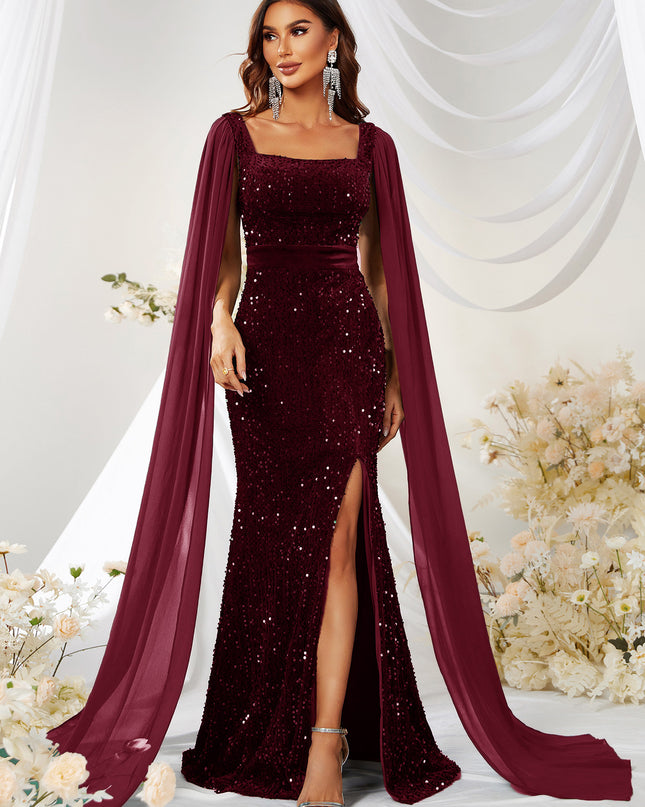 Dress Skirt Sequin Mesh Split Fishtail Dress