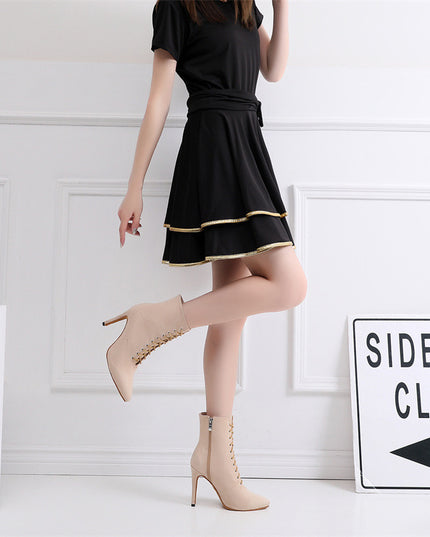 Lace-up Sexy Jazz Special High Heels Short