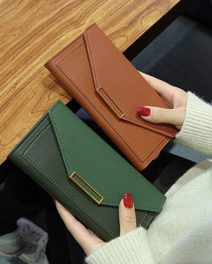 A Multi-functional Buckle Retro Thin Coin Purse From Japan And South Korea