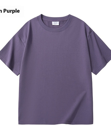 Heavy Men And Women Solid Color Young Couple T-shirt