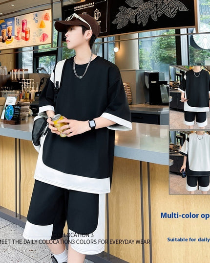 High Quality Stitching Sports Suit Men's Summer Thin
