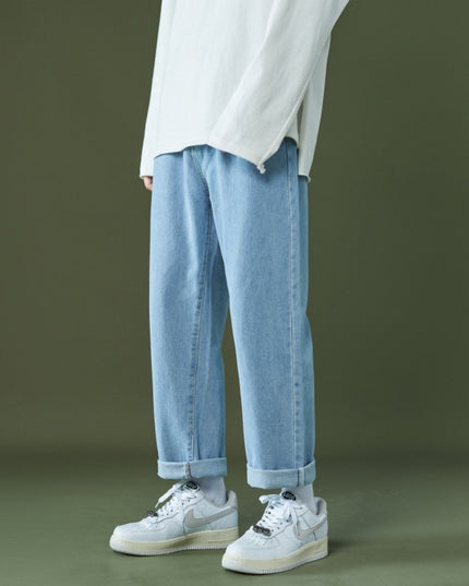 Straight Cropped Jeans Men's Loose