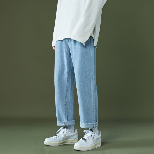Straight Cropped Jeans Men's Loose