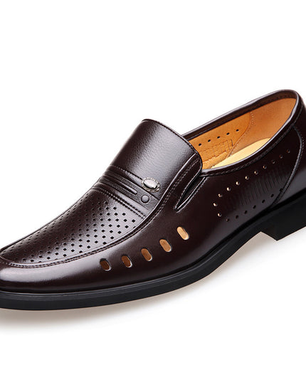 Pointed British Men's Business Formal Wear Hollow Ankle Shoes