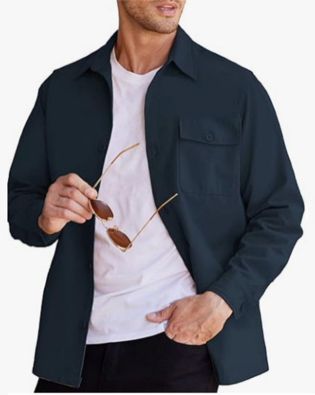 Fashion Long Sleeve Shirt Men's Heavy Weight