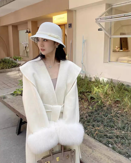Double-sided Mink Cashmere Large Lapel Long Coat