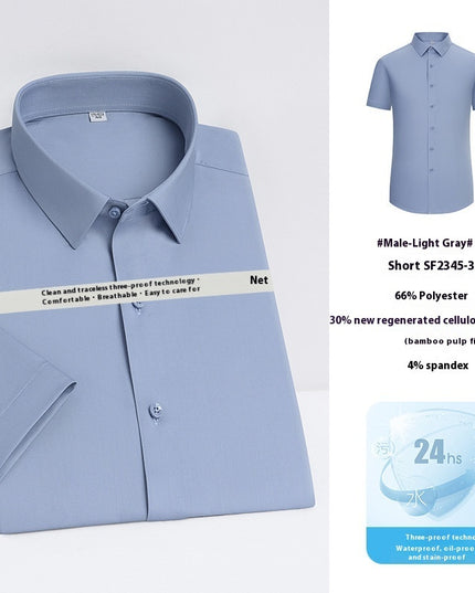 Three-proof Shirt Men's Long-sleeved Bamboo Fiber